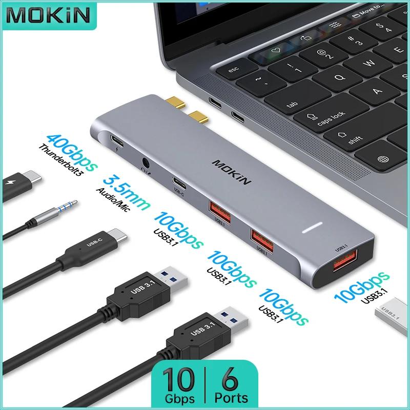 MOKiN 6-in-2 USB C ŷ ̼ | MacBook Pro/Air M1 M2   USB C 3 USB 3.1, Thunderbolt 3, USB C 3.1, /ũ